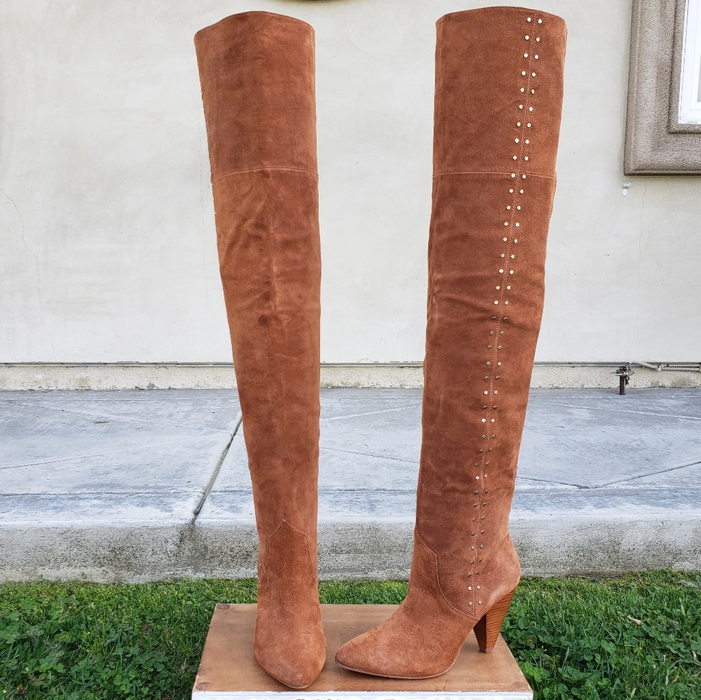 Stunning Joie Studded Suede OTK Boots - Picture 5 of 8